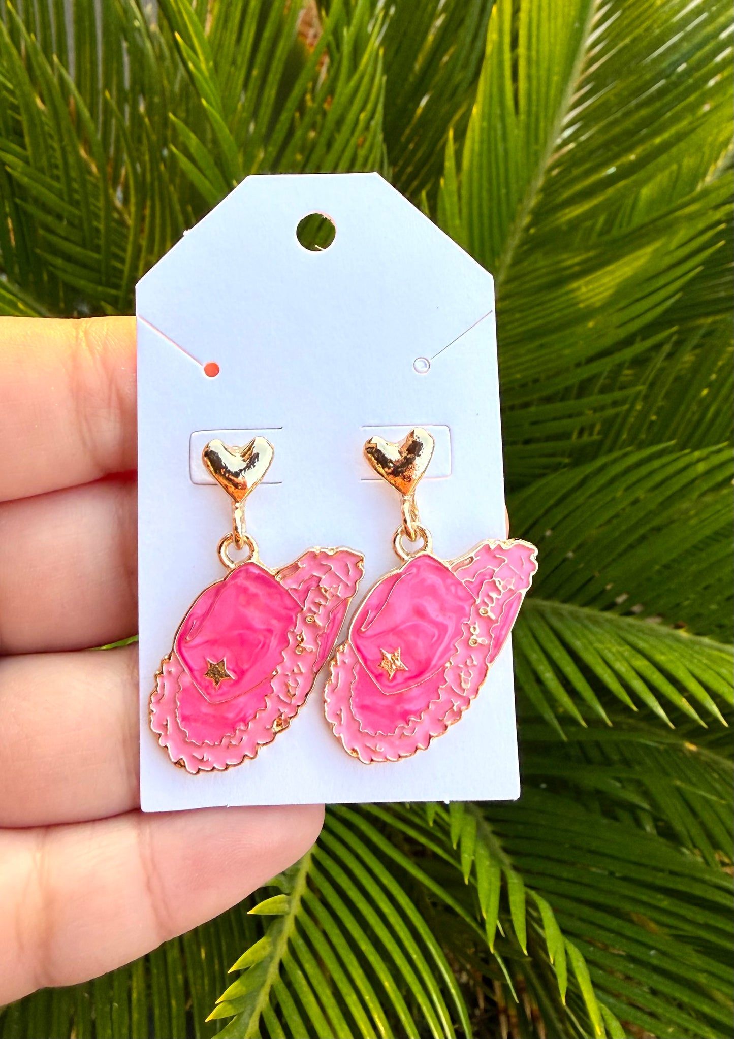 Cowgirl hat earrings