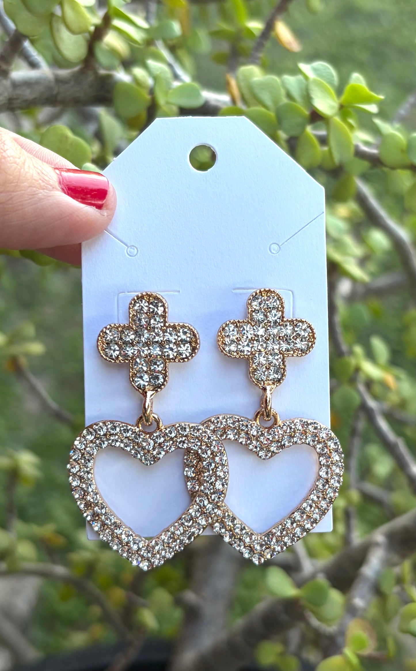 Clover heart earrings