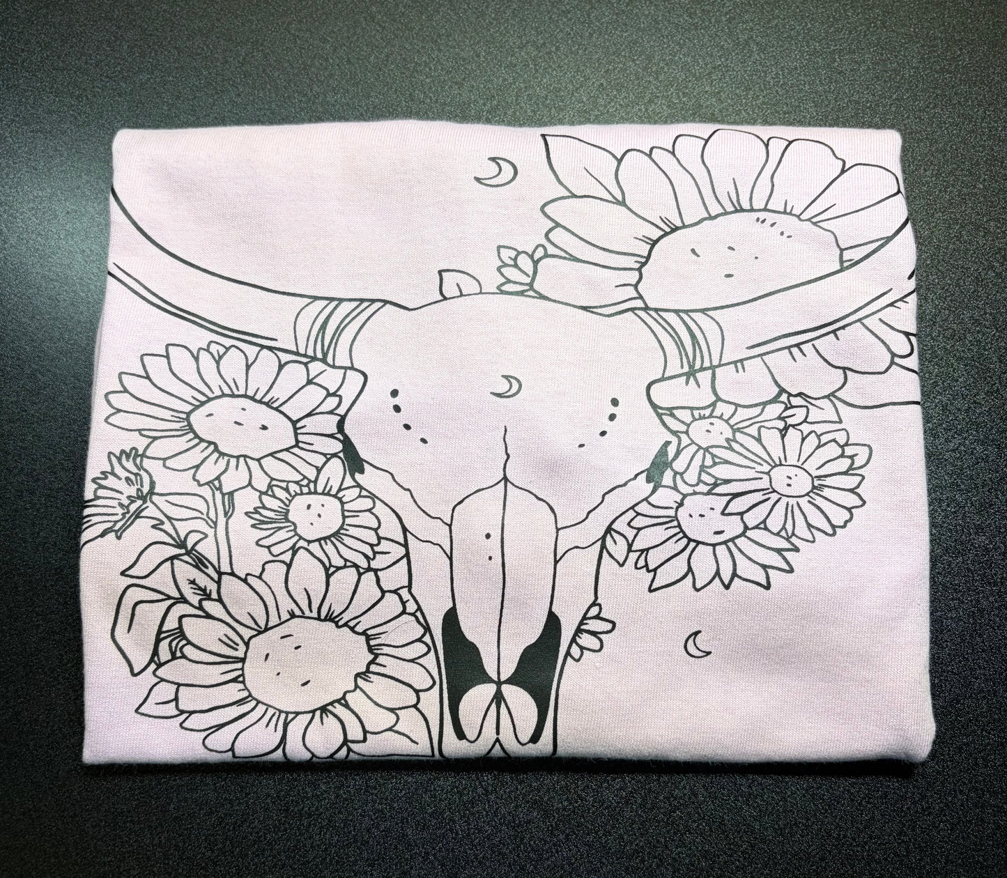 Floral cow skull tshirt