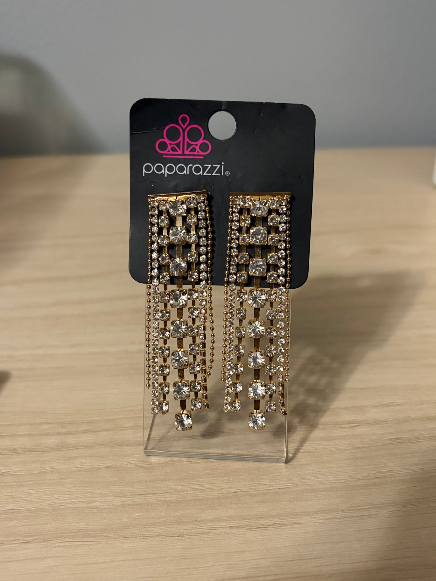 Rhinestone dangle earrings