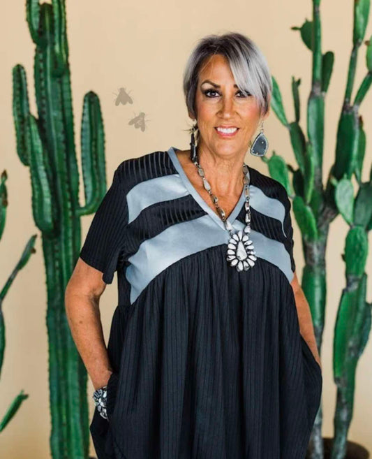 Silver black blouse