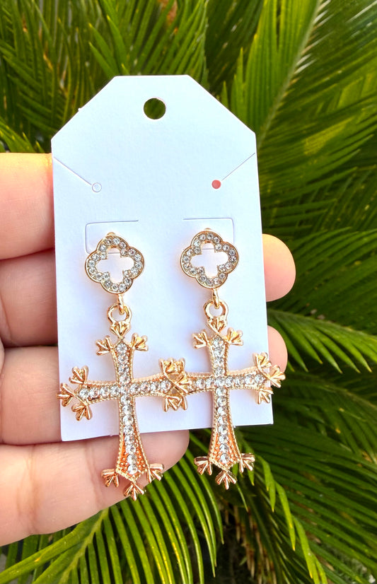 Cross dangle earrings