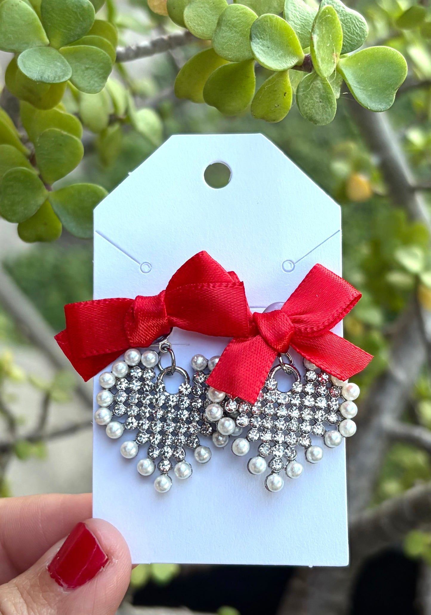 Heart bow earrings